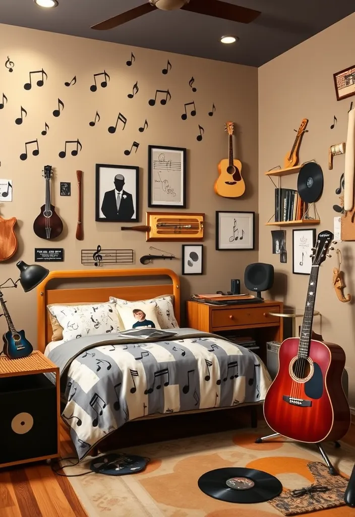 25 Little Boys Bedroom Ideas That'll Make Their Imaginations Soar! - 14. Musical Melody Room