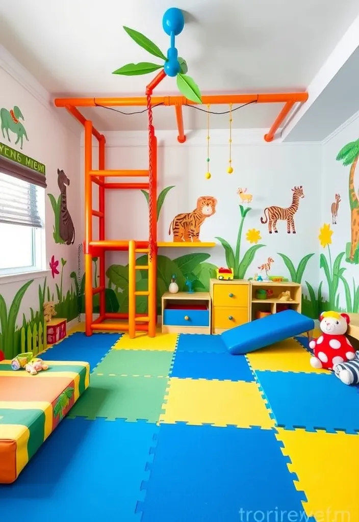 25 Little Boys Bedroom Ideas That'll Make Their Imaginations Soar! - 18. Colorful Jungle Gym