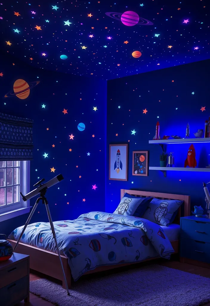 25 Little Boys Bedroom Ideas That'll Make Their Imaginations Soar! - 2. Space Odyssey: A Galactic Escape