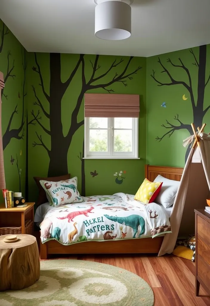 25 Little Boys Bedroom Ideas That'll Make Their Imaginations Soar! - 3. Enchanted Forest Retreat
