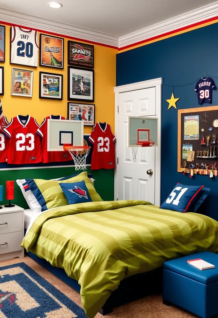 25 Little Boys Bedroom Ideas That'll Make Their Imaginations Soar! - 5. Sports Fanatic's Paradise