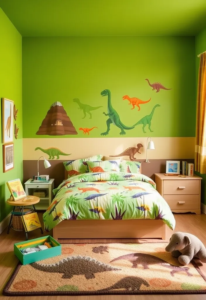 25 Little Boys Bedroom Ideas That'll Make Their Imaginations Soar! - 6. Whimsical Dinosaur Den