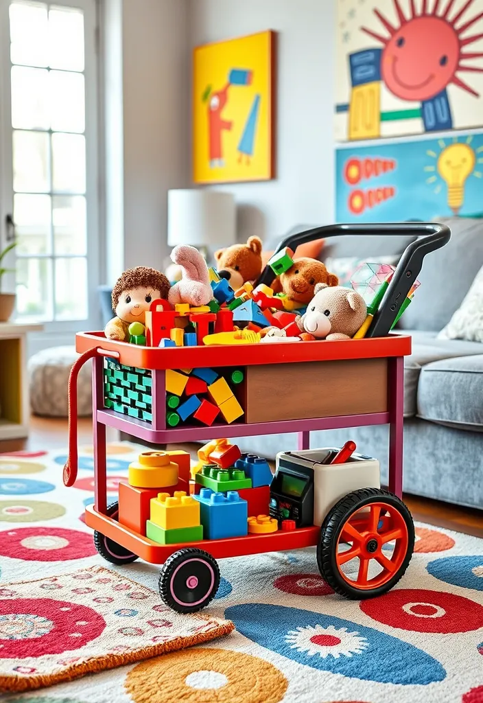 25 Living Room Toy Storage Ideas That'll Transform Your Space (You Won't Believe #10!) - 5. Stylish Toy Carts