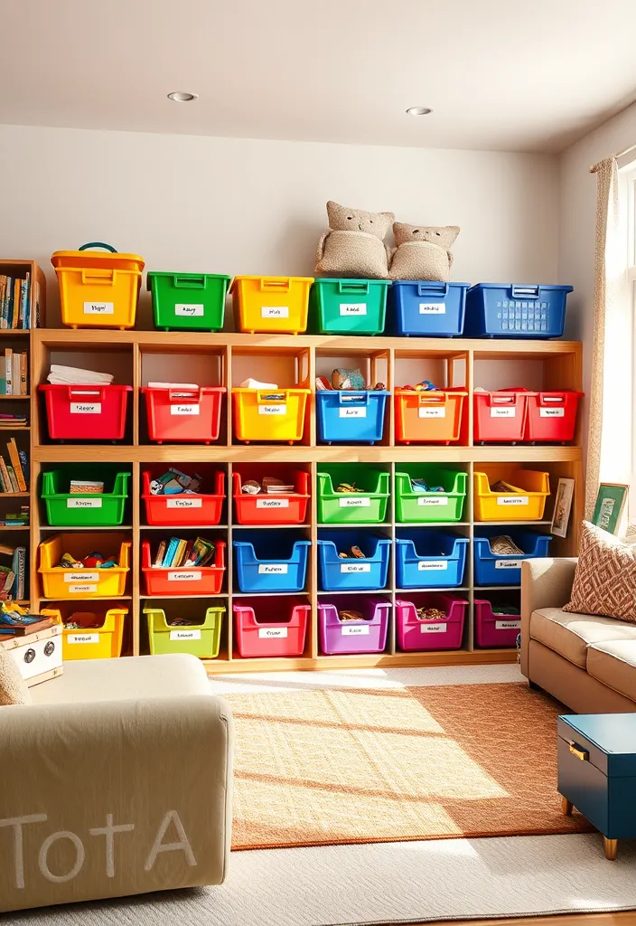 25 Living Room Toy Storage Ideas That'll Transform Your Space (You Won't Believe #10!) - 7. Color-Coded Storage
