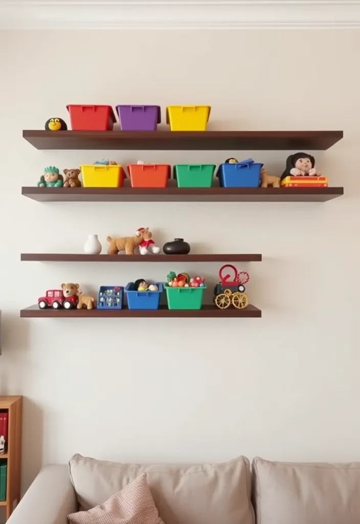 25 Living Room Toy Storage Ideas That'll Transform Your Space (You Won't Believe #10!) - 9. Floating Shelves