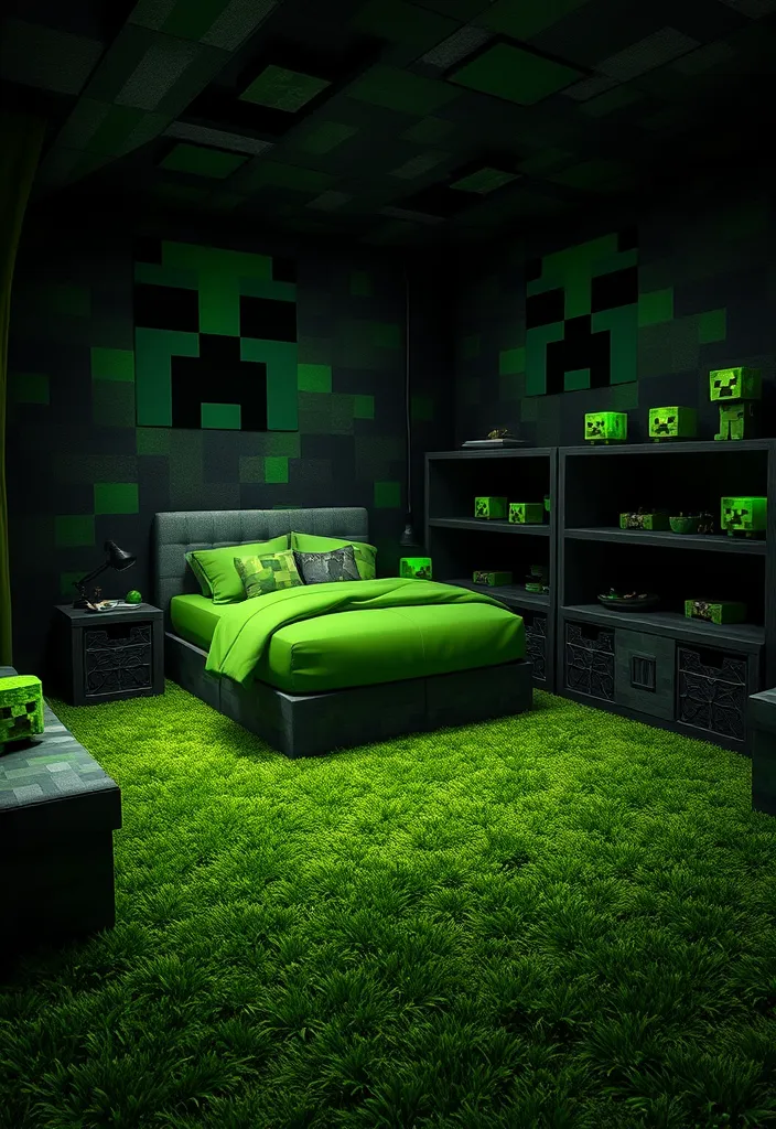 25 Minecraft Room Designs Ideas That'll Make Your Child's Dream Come True! - 1. The Ultimate Creeper Cave
