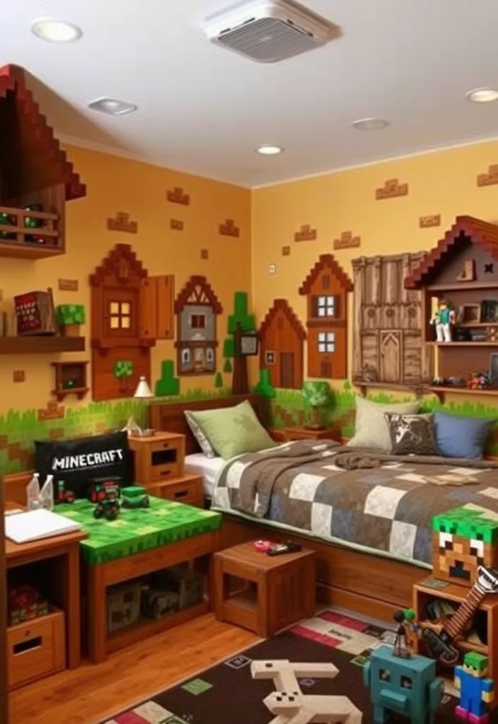 25 Minecraft Room Designs Ideas That'll Make Your Child's Dream Come True! - 12. The Village Center