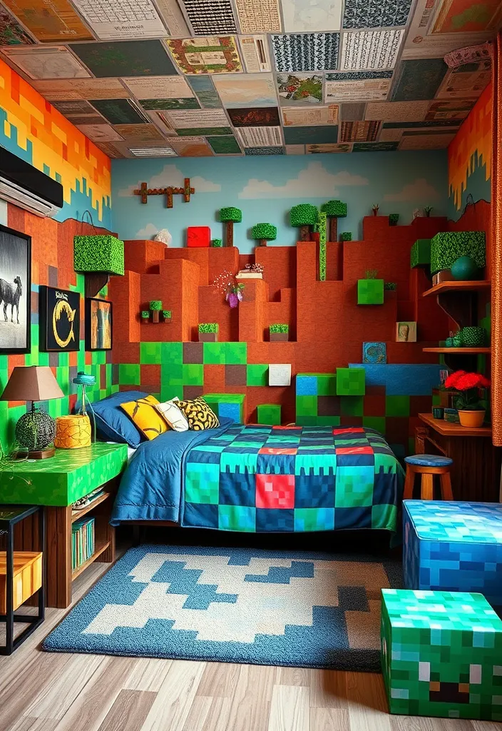 25 Minecraft Room Designs Ideas That'll Make Your Child's Dream Come True! - 16. The Biome Blends