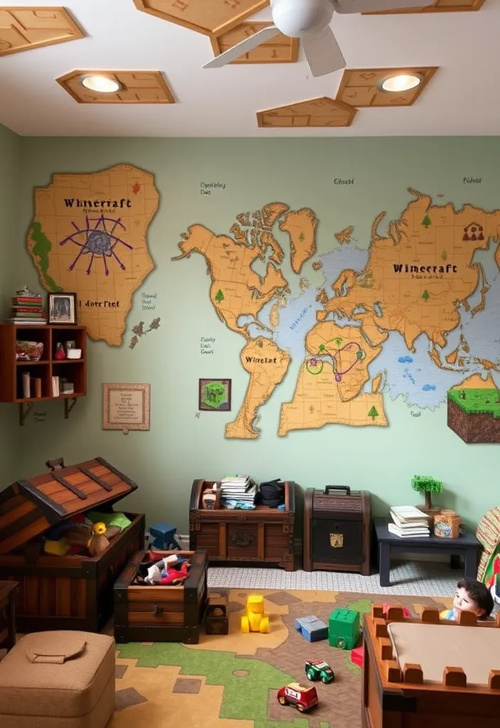 25 Minecraft Room Designs Ideas That'll Make Your Child's Dream Come True! - 17. The Adventure Map