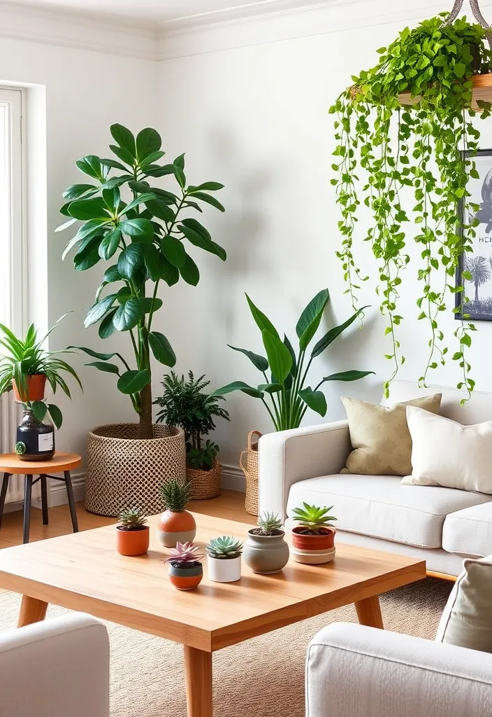 25 Nordic Living Room Ideas That'll Make You Want to Cozy Up Right Now! - 7. Greenery Everywhere