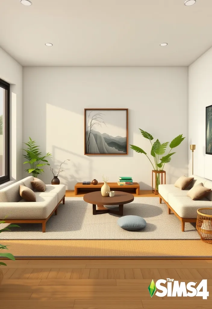 25 Sims 4 Living Room CC Ideas That'll Make Your Virtual Space Shine! - 14. Zen Retreat