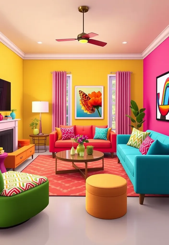 25 Sims 4 Living Room CC Ideas That'll Make Your Virtual Space Shine! - 15. Color Pop