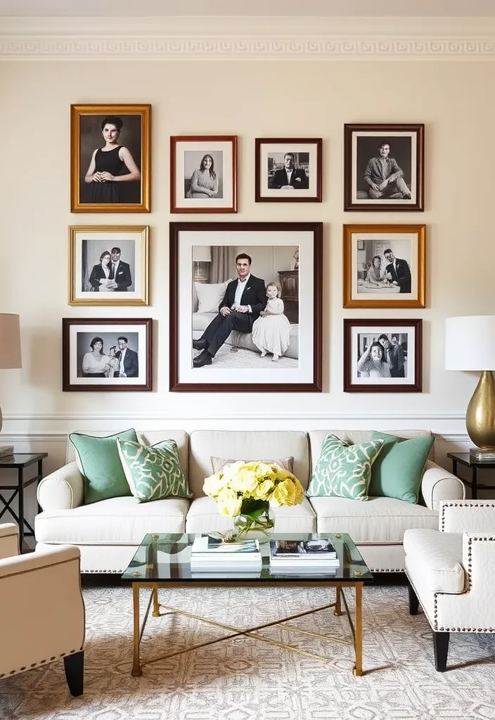 25 Stunning Formal Living Room Ideas That Will Transform Your Space! - 21. Personal Touches with Family Photos
