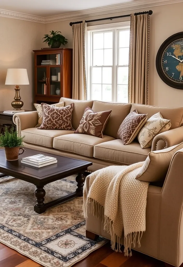 25 Stunning Formal Living Room Ideas That Will Transform Your Space! - 5. Cozy Comfort with Layered Textures