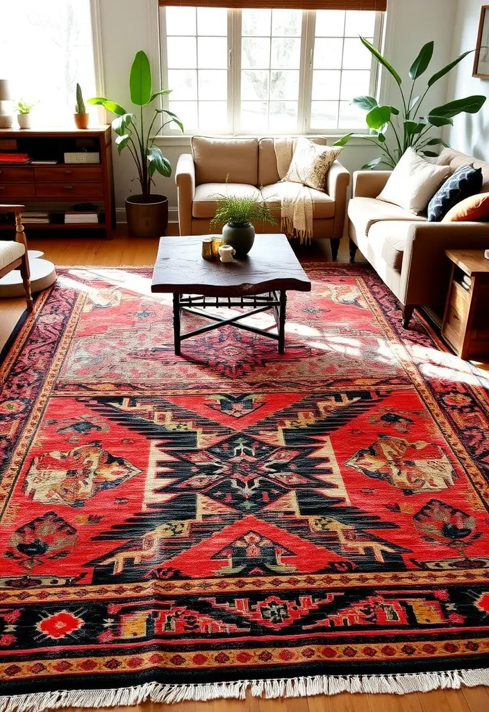 23 Vintage Western Decor Ideas That'll Make Your Home Feel Like a Rustic Retreat! - 6. Vintage Rugs