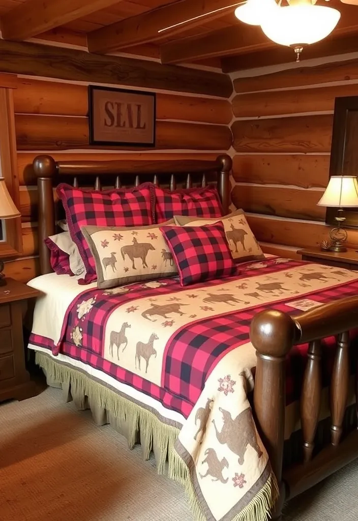 23 Vintage Western Decor Ideas That'll Make Your Home Feel Like a Rustic Retreat! - 19. Western-Themed Bedding