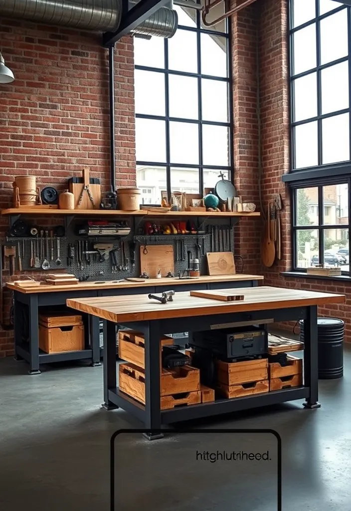 20 Woodworking Shop Layout Ideas That Will Revolutionize Your Workspace! - 13. The Industrial Style Shop