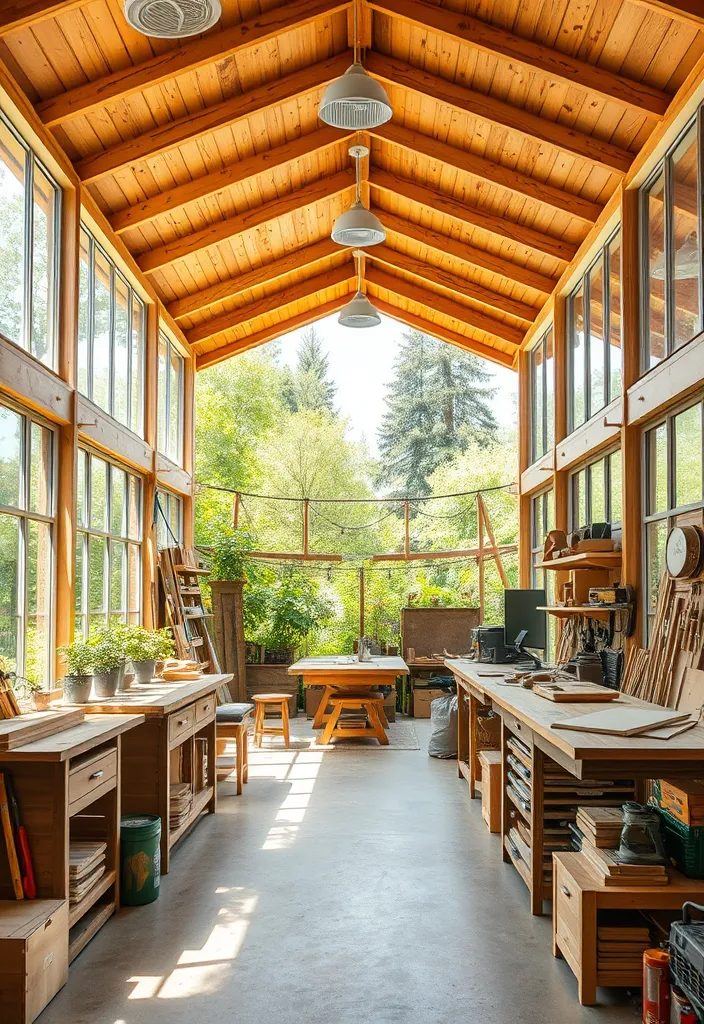 20 Woodworking Shop Layout Ideas That Will Revolutionize Your Workspace! - 18. The Workshop with a View