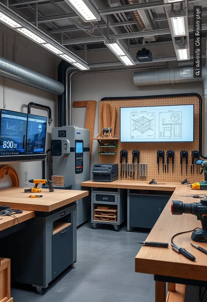 20 Woodworking Shop Layout Ideas That Will Revolutionize Your Workspace! - 6. The Tech-Savvy Workshop