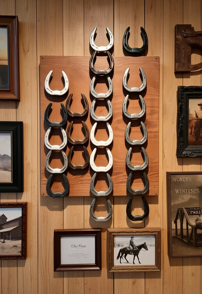 23 Vintage Western Decor Ideas That'll Make Your Home Feel Like a Rustic Retreat! - 21. Decorative Horseshoes