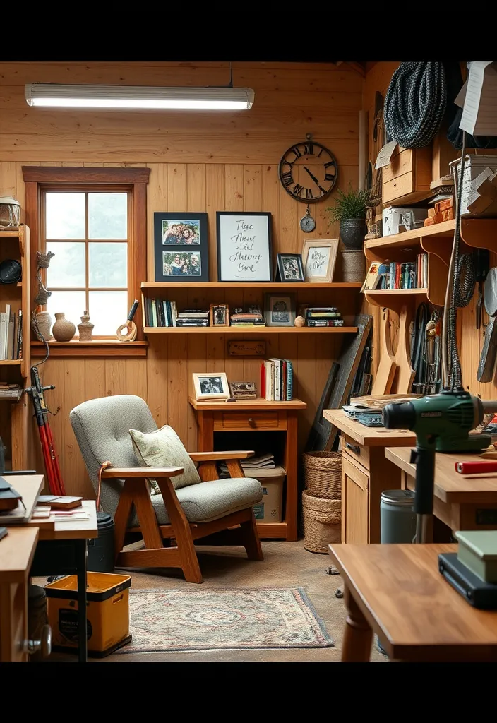 20 Woodworking Shop Layout Ideas That Will Revolutionize Your Workspace! - 17. The Cozy Nook