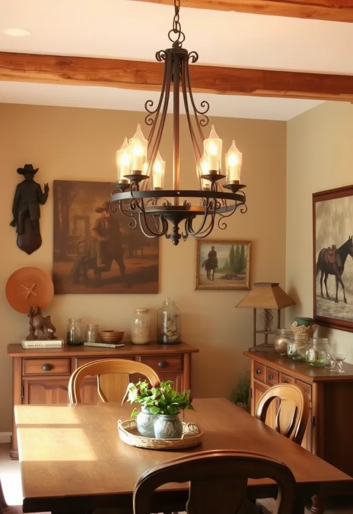 23 Vintage Western Decor Ideas That'll Make Your Home Feel Like a Rustic Retreat! - 5. Rustic Lighting Fixtures