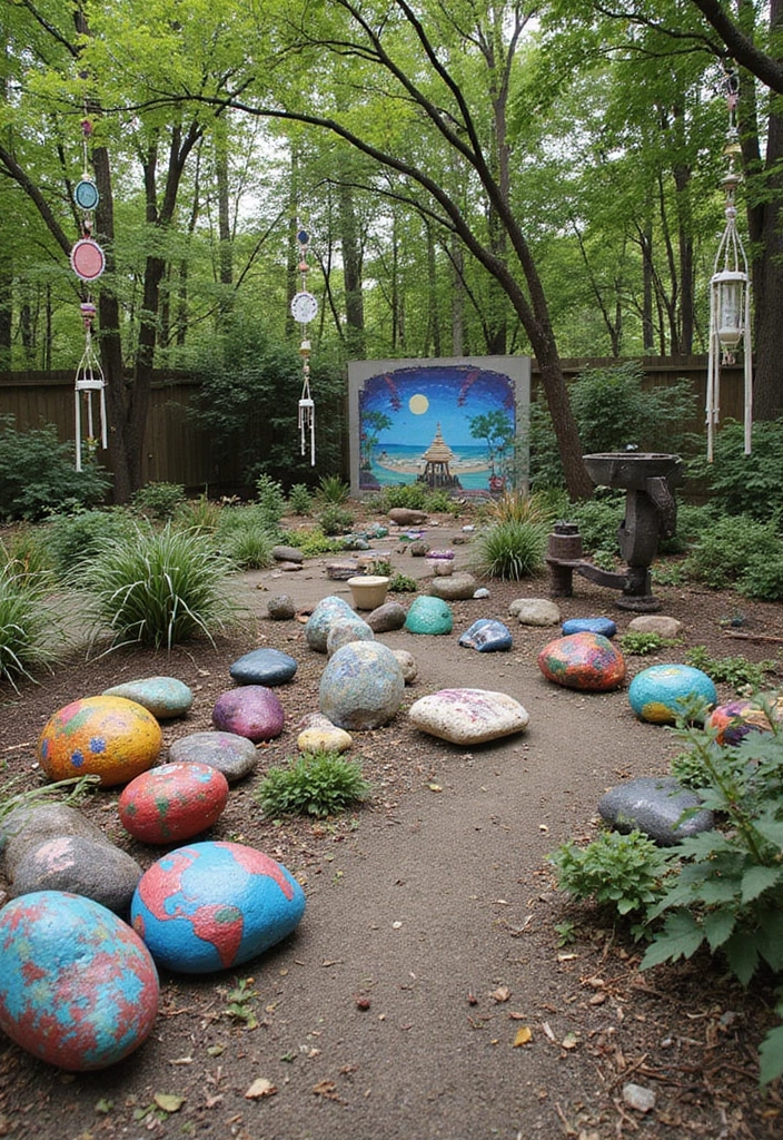 19 Easy Backyard Ideas On A Budget - 8. Garden Art Installations