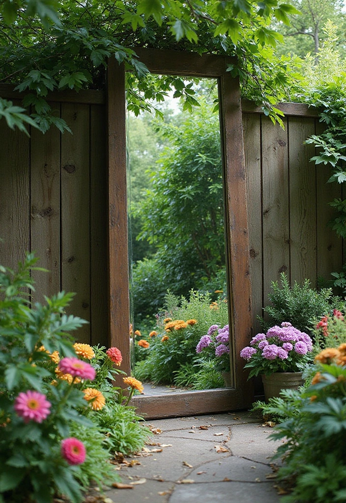 19 Garden Ideas for Your Backyard: Vertical Garden Solutions - 9. Vertical Garden Mirrors