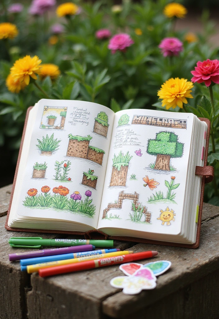19 Minecraft Garden Ideas: Transform Your Outdoor Space with Pixelated Charm - 19. Personalized Minecraft Garden Journal