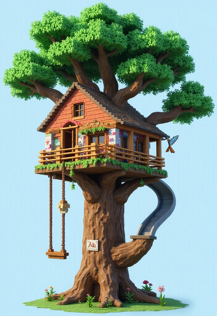 19 Minecraft Garden Ideas: Transform Your Outdoor Space with Pixelated Charm - 7. Whimsical Treehouse