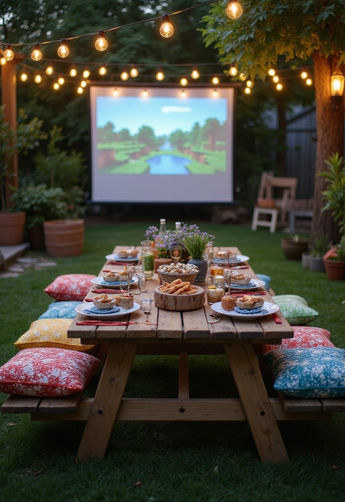 19 Minecraft Garden Ideas: Transform Your Outdoor Space with Pixelated Charm - 9. Cozy Outdoor Gaming Area