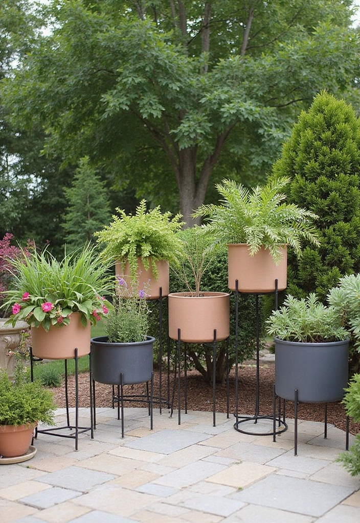 19 Patio Decorating Ideas for Cozy Outdoor Living - 16. Plant Stands