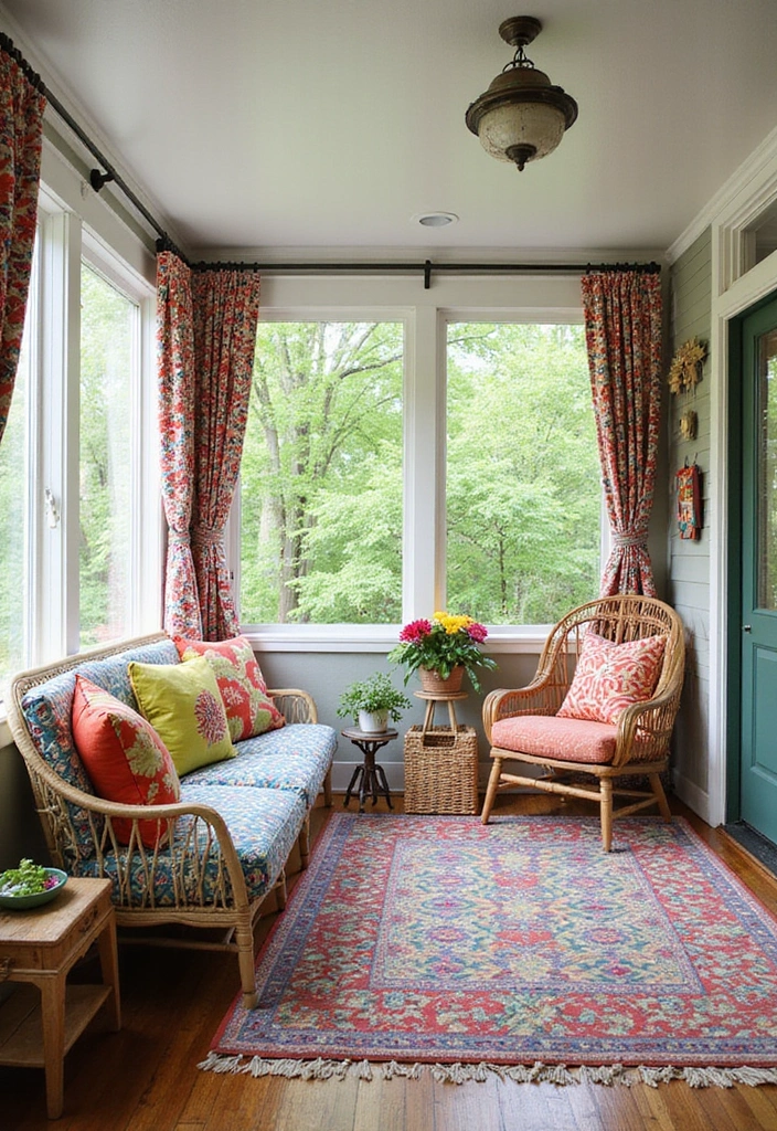 19 Screened In Back Porch Ideas - 7. Playful Patterns