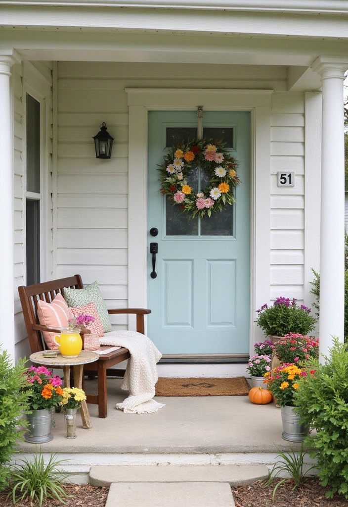 19 Small Front Porch Decorating Ideas - 2. Seasonal Decorations