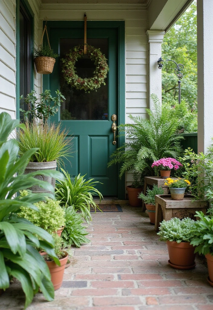 19 Small Front Porch Decorating Ideas - 3. Greenery Galore