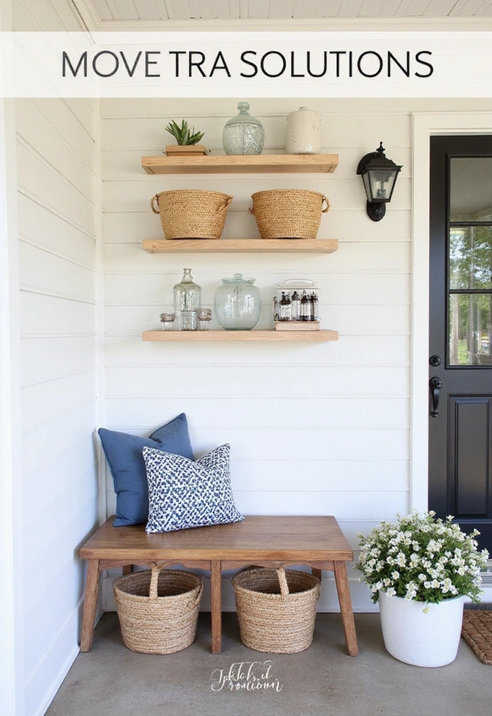 19 Small Front Porch Decorating Ideas - 8. Functional Storage Solutions
