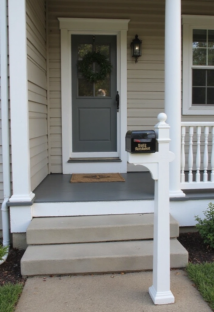 19 Small Front Porch Ideas for a Minimalist Touch - 16. Personalized Mailbox Design