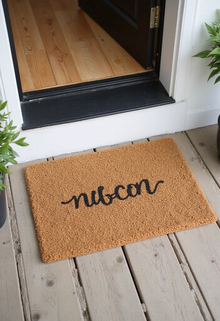 19 Small Front Porch Ideas for a Minimalist Touch - 3. Simple Welcome Mat
