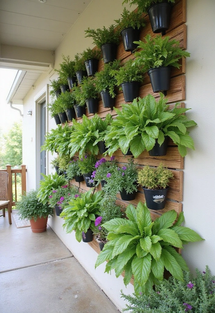 19 Small Front Porch Ideas for a Minimalist Touch - 7. Vertical Garden Space