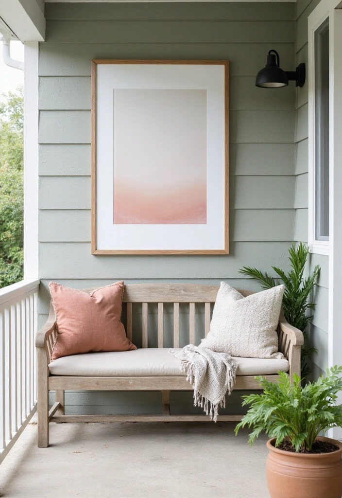 19 Small Front Porch Ideas for a Minimalist Touch - 9. Minimalist Wall Art