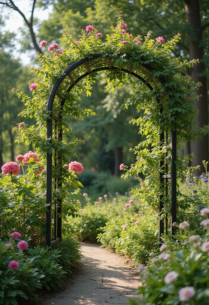20 Backyard Landscaping Ideas for Sustainable Outdoor Living - 14. Garden Trellises