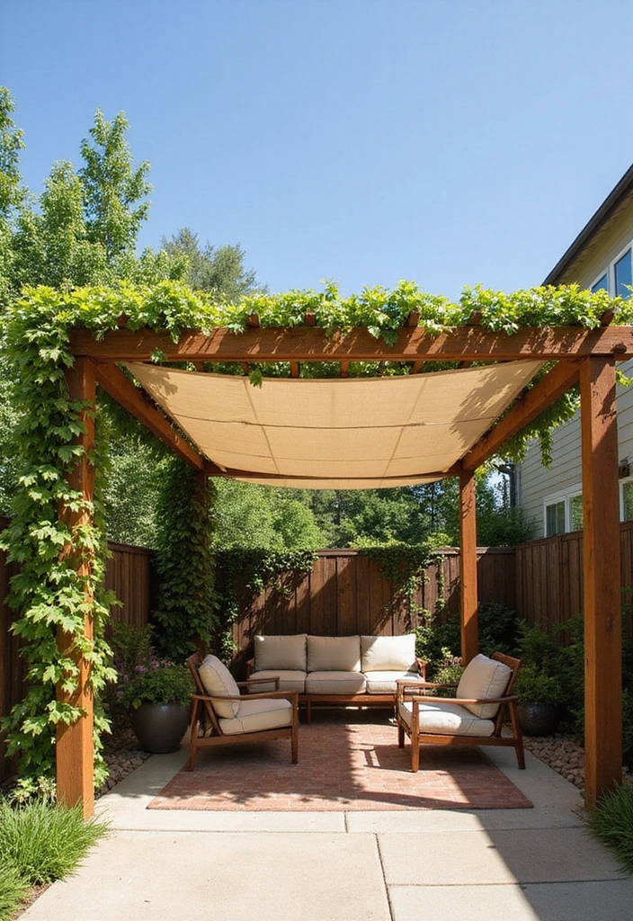 20 Backyard Landscaping Ideas for Sustainable Outdoor Living - 16. Natural Shade Structures