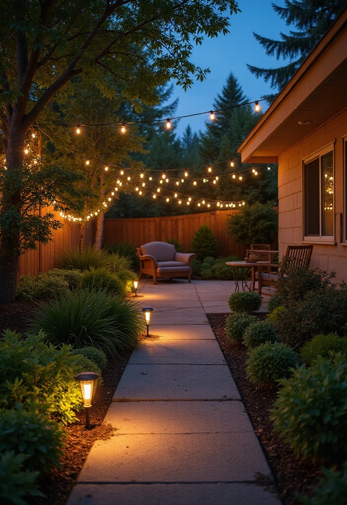 20 Backyard Landscaping Ideas for Sustainable Outdoor Living - 5. Outdoor Lighting