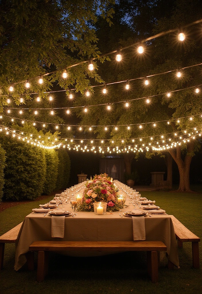 20 Backyard Wedding Ideas - 1. Twinkling Fairy Lights