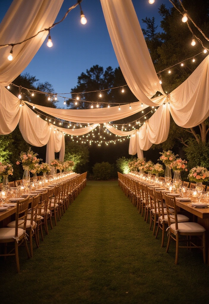 20 Backyard Wedding Ideas - 6. Elegant Draping