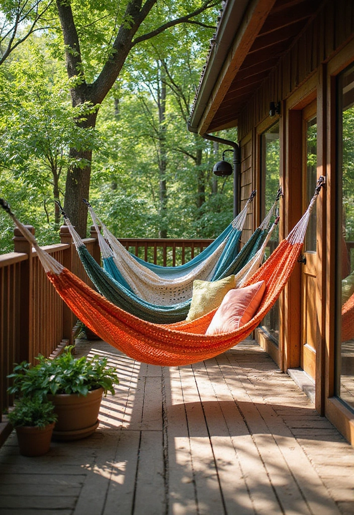 20 Beautiful Decks Ideas for Outdoor Living - 13. Deck with Hammocks