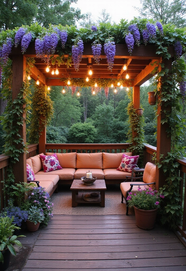 20 Beautiful Decks Ideas for Outdoor Living - 4. Pergola-Style Deck
