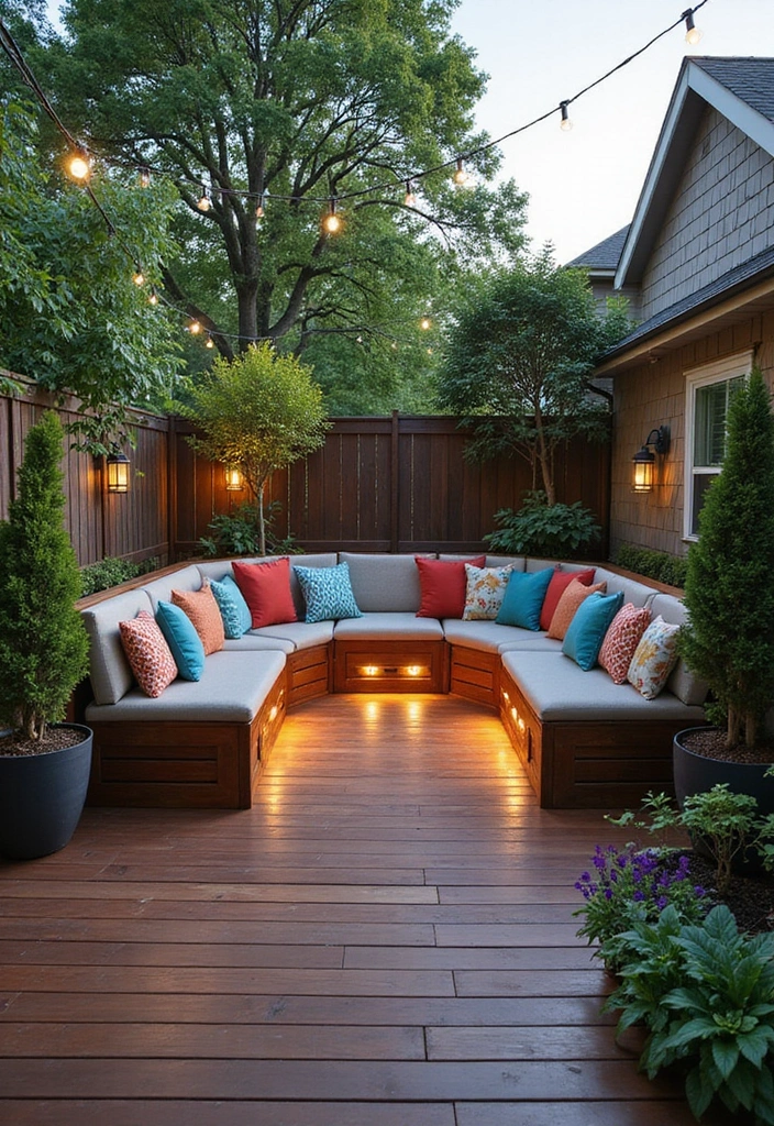 20 Beautiful Decks Ideas for Outdoor Living - 5. Deck with Built-in Seating