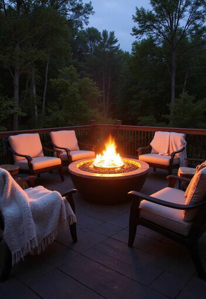 20 Beautiful Decks Ideas for Outdoor Living - 7. Deck with Fire Pit