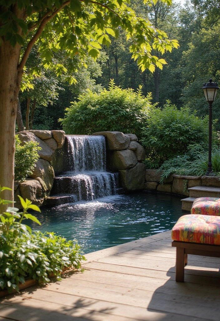 20 Beautiful Decks Ideas for Outdoor Living - 9. Deck with Water Features